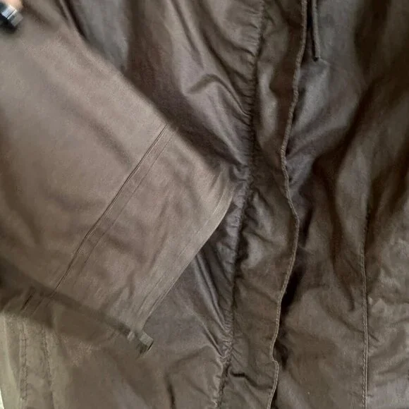 Eileen Fisher Womens Large Lightweight Asymmetrical Zip Moto Jacket Brown Lined - Picture 6 of 11